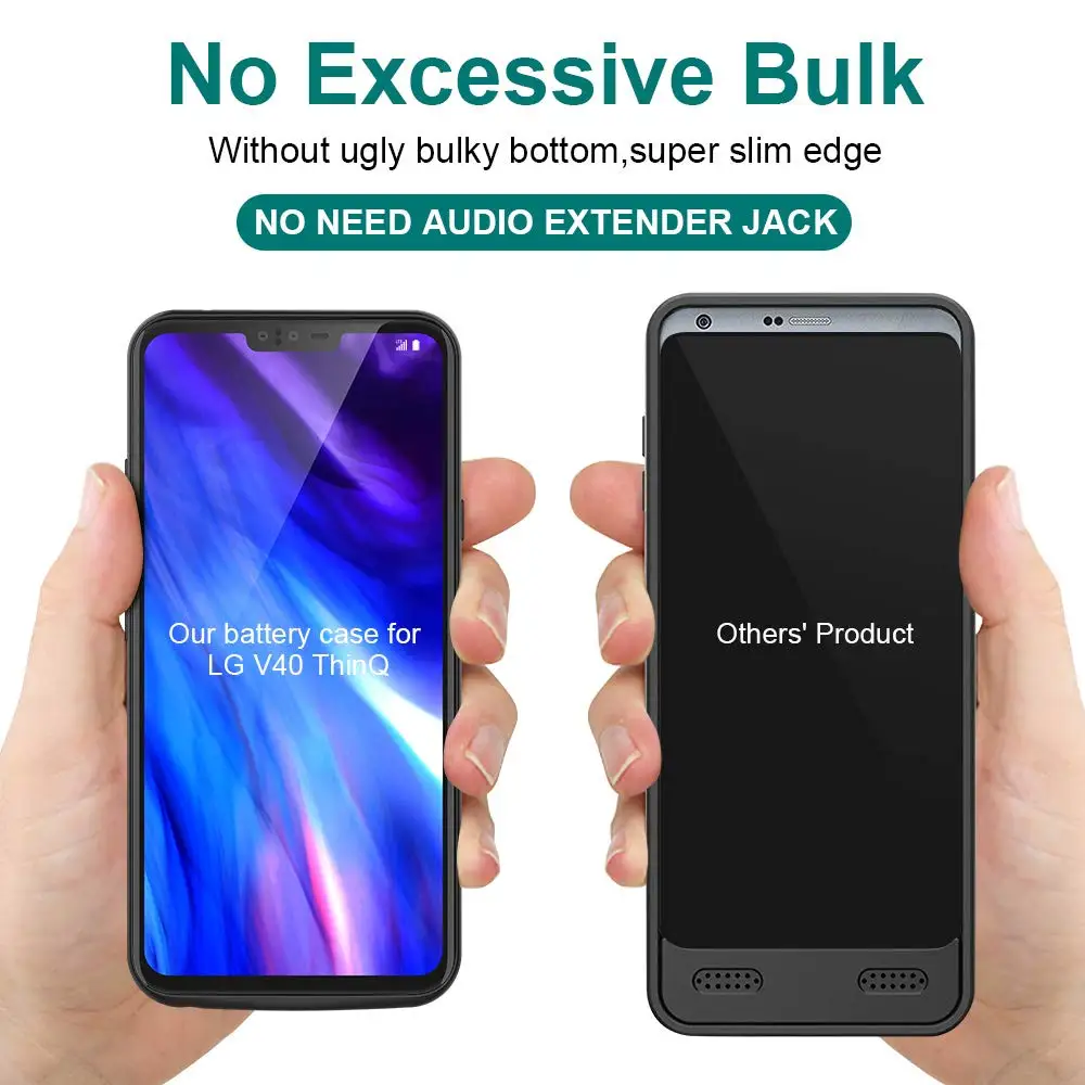 Чехол NEWDERY Power для LG V40 ThinQ 5200 мАч перезаряжаемый дополнительный аккумулятор