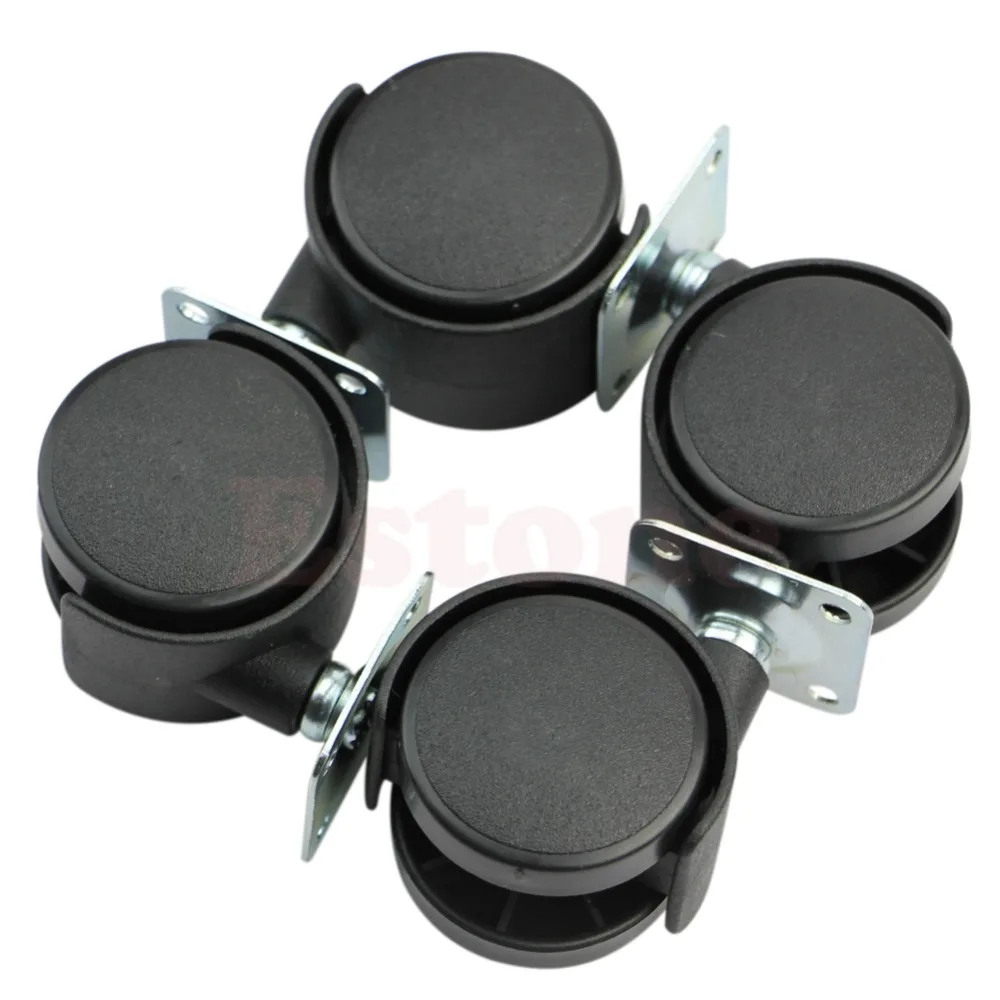 Набор из 4-дюймовых поворотных пластин нейлоновых колесных дисков для стульев и