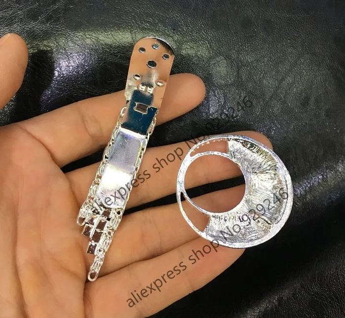 Серебристый металл комбинированный кнопка на застежке с прозрачной серого цвета