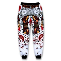 funny 3d mens jogger pants playing cards k king q queen poker face bandanna paisley sweatpants hip hop casual long trousers