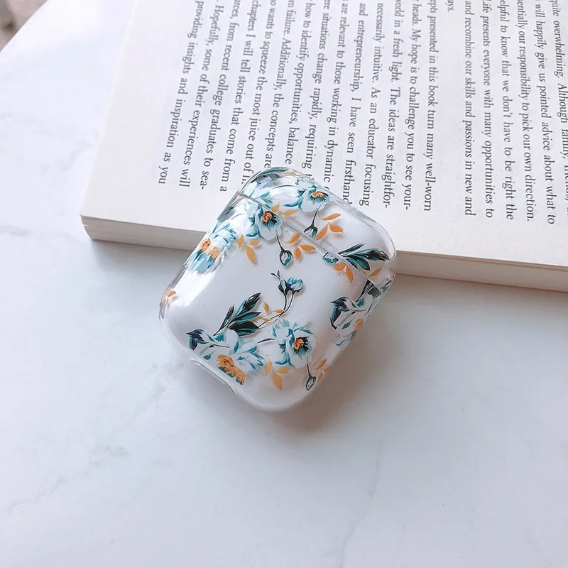 Уникальный Цветок Жесткий наушник чехол для Apple AirPods чехол Аксессуары Bluetooth гарнитуры защитный чехол для Airpods Shell