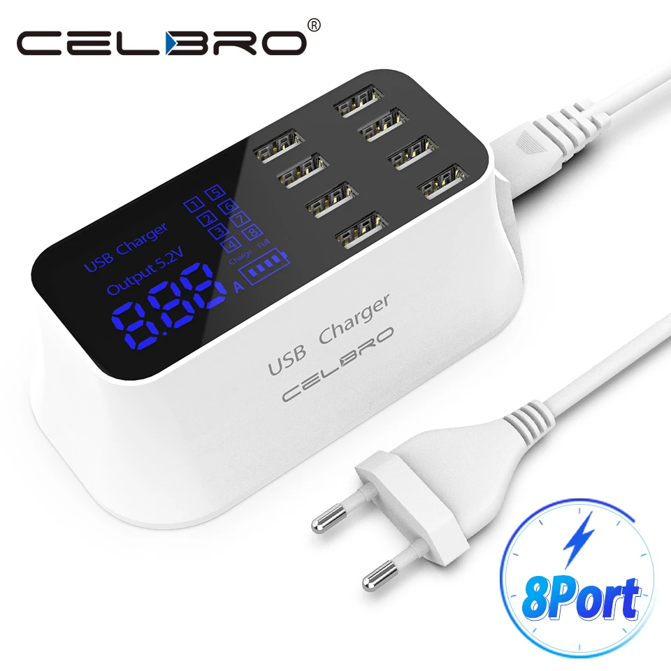 8 портов Мульти USB зарядное устройство станция настенный usb хаб для мобильного