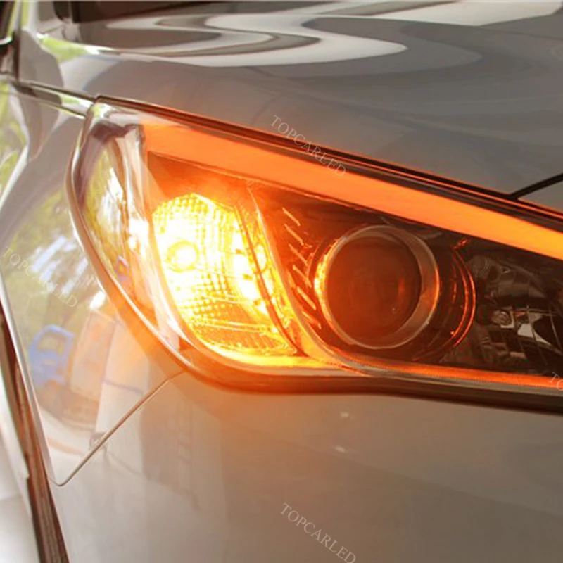 2шт 1156 BA15S P21W светодиодный лампы G18 автомобильные 9 SMD автостайлинг янтарные желтые