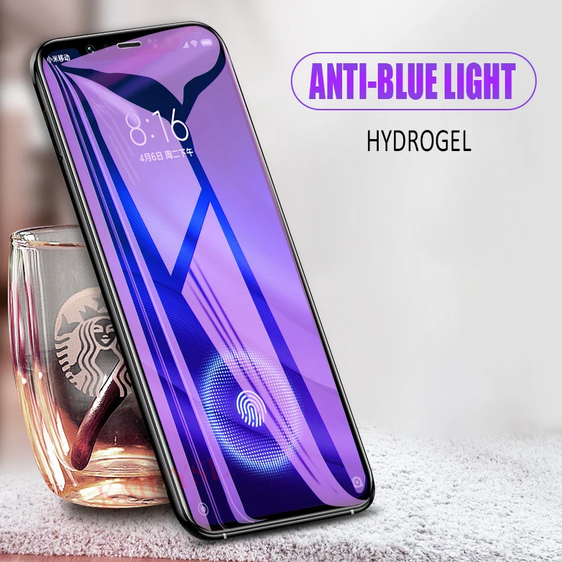 Синий светильник гидрогель пленка для Xiaomi mi 8 Lite mi 8 SE Note 3 на Red mi 6A Примечание 4X Примечание 5 6 iPad Pro Экран защитная пленка(не Стекло