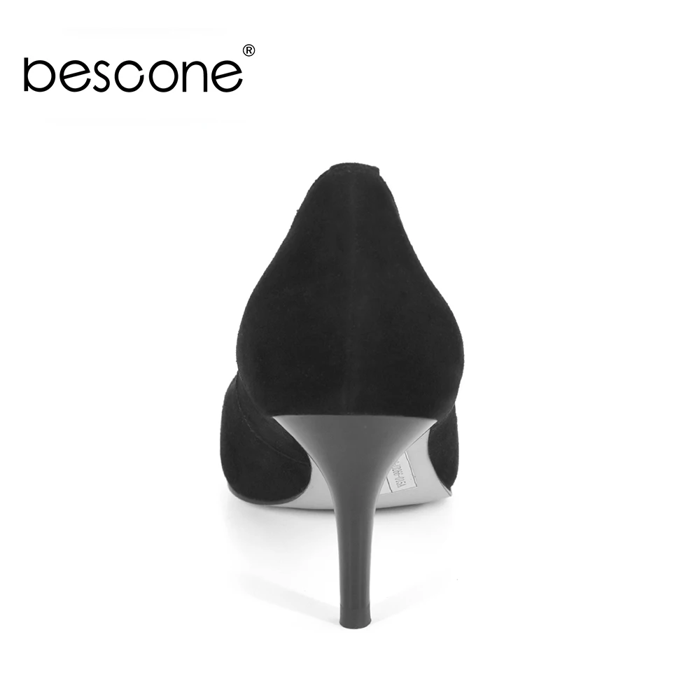 BESCONE/классические женские замшевые туфли-лодочки новые осенние офисные туфли на