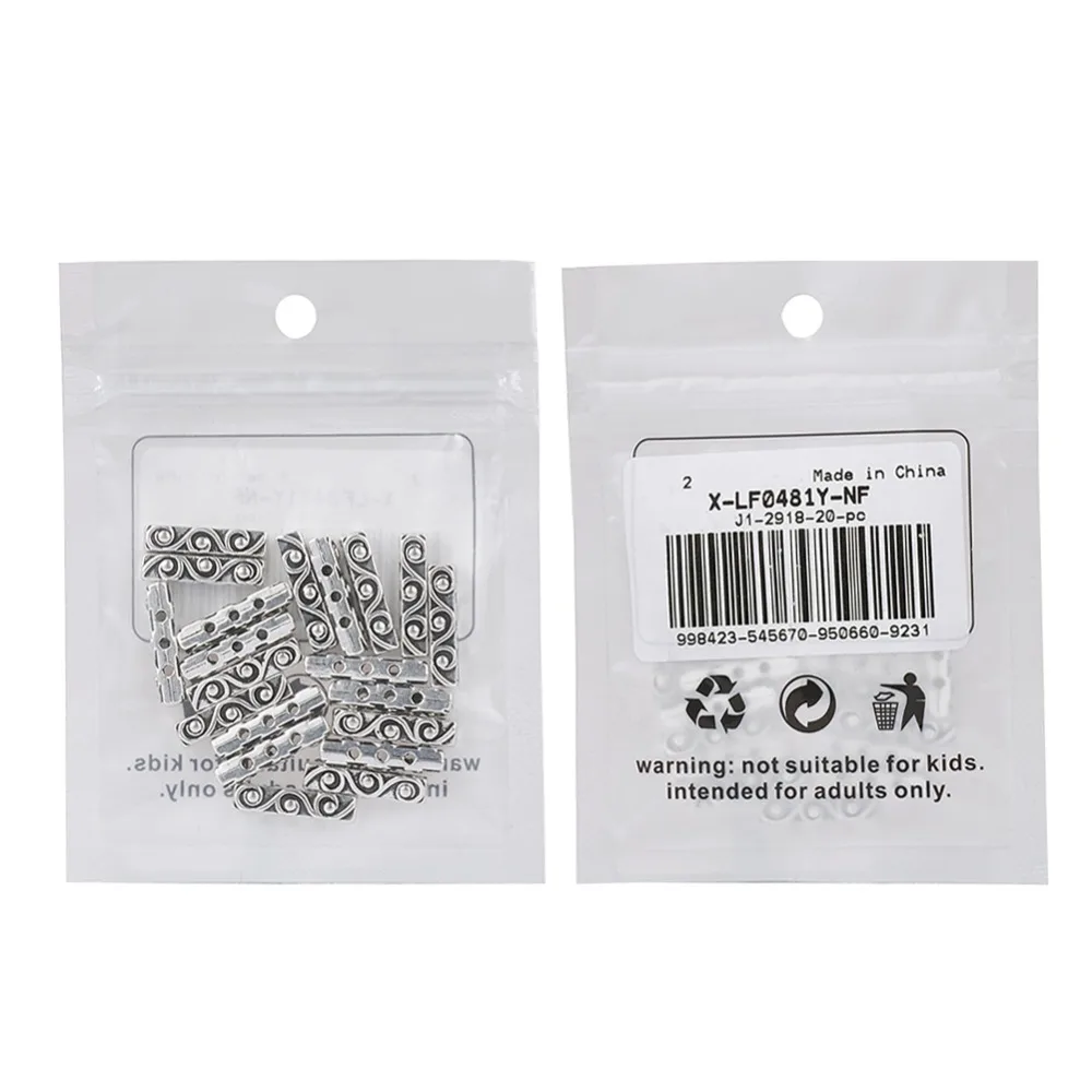 20pc Tibetan Style Bar Spacers Rectangle Color For Jewelry Accessories Findding DIY Necklace Or Bracelet Strands | Украшения и