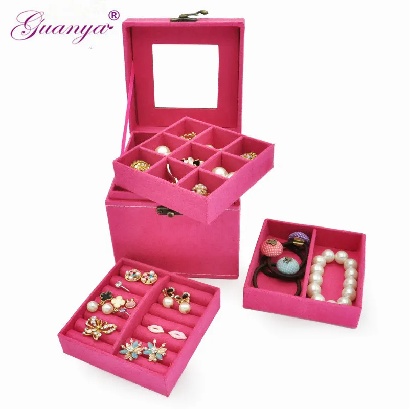 

Creative Cube Jewelry Box makeup organizer necklace/earring Stud Collection Portable travel Jewellery boxes Gift for girl 653