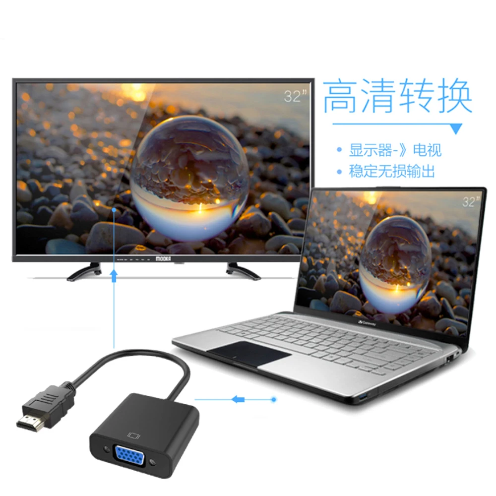 1080P HDMI штекер VGA Женский видеокабель для ПК ноутбука тв | Электроника