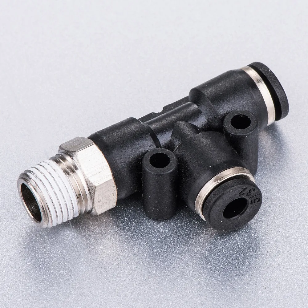 Трубка шланга 3/8 &quot 1/4 NPT резьба Т Форма тройник воздушный фитинг Мужская