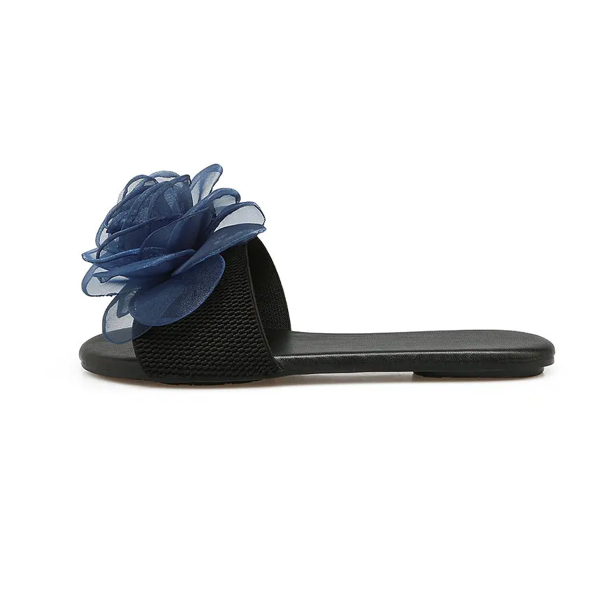 Женские босоножки на низком квадратном каблуке NESIMOO синие из искусственной кожи