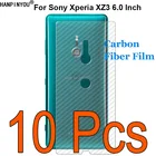 10 шт.лот для Sony Xperia XZ3 6,0 дюйма, 3D защитная задняя пленка из углеродного волокна с защитой от отпечатков пальцев (не закаленное стекло)