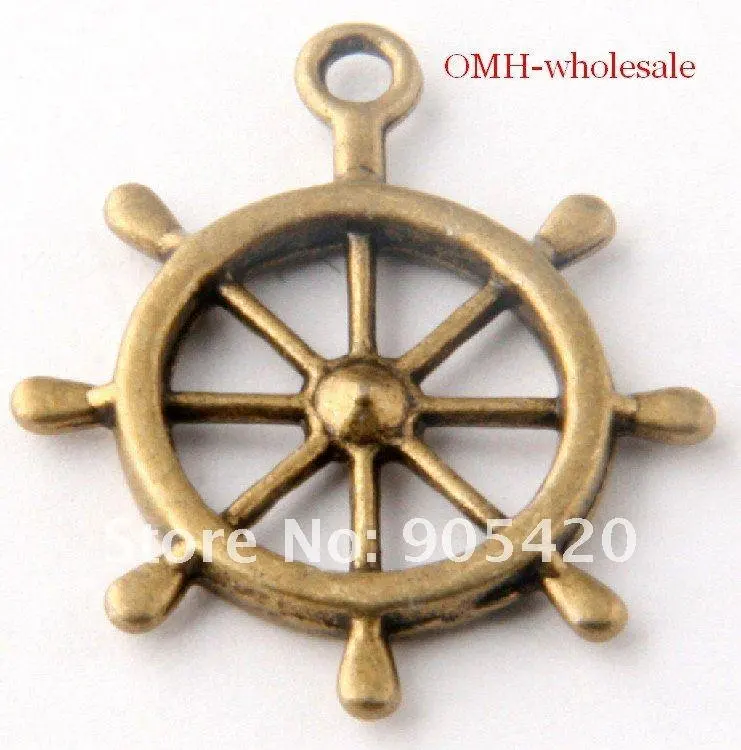 OMH оптовая продажа Бесплатная доставка 30 шт. Бронзовый Шарм на руль Ожерелье