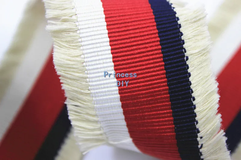 5m/L 45mm Grosgrain Polyester Webbing Beige Blue Red Stripe Ribbon Bag Decorated Tape Trim DIY Hairbow Brooch Garment Accessory | Дом и сад