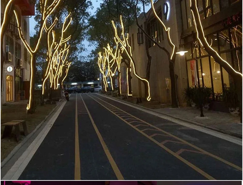 12 В постоянного тока Led гибкая SMD2835 круглая трубка Диодная лента для наружного декоративного рынка 360 градусов круглый светодиодный неоновый гибкий 220 В фиолетовый белый