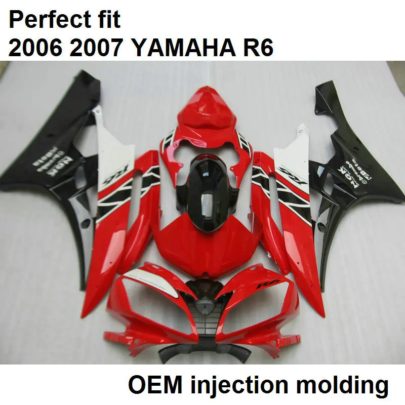 

Обтекатель кузова мотоцикла комплект для YAMAHA YZF R6 2006 2007 красно-черные обтекатели комплект R6 06 07 HZ14