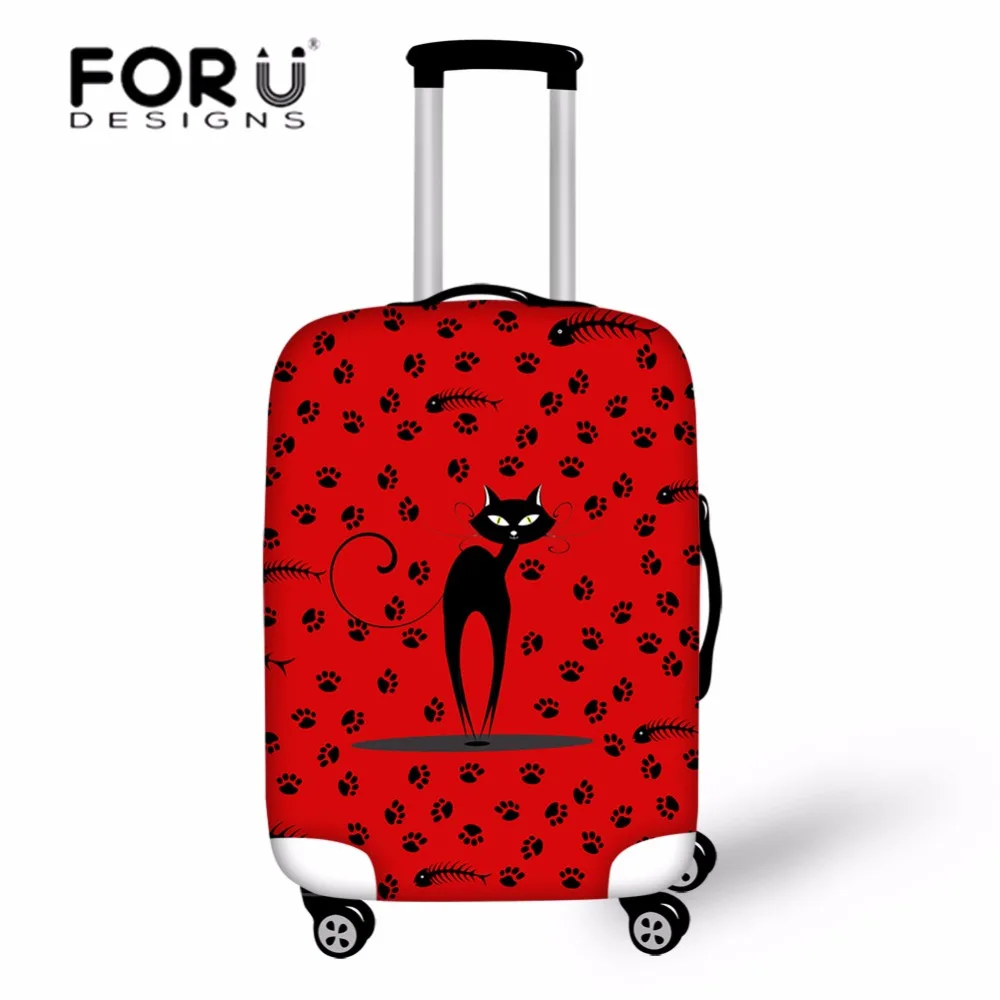 FORUDESIGNS/чехол с черной кошкой, эластичный чехол для багажа, защитный чехол, Эластичный Защитный чехол для тележки, чехол для 18-30 дюймов