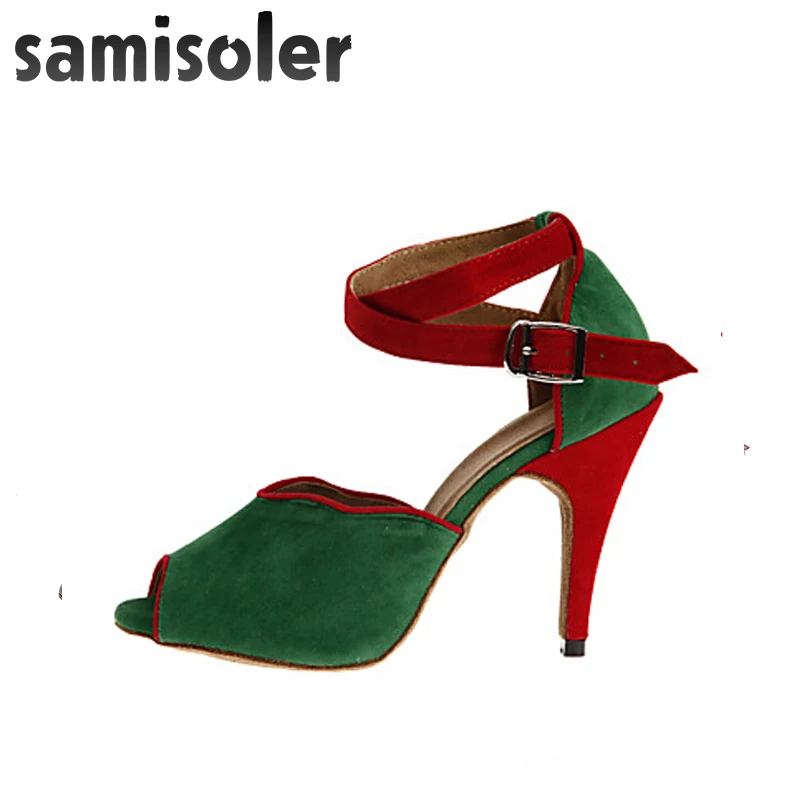 Samisoler 2018 New Latin Dance Shoes Salsa Woman Satin +PU beads Soft Bottom Fashion Sandals Rhinestone Ballroom | Спорт и
