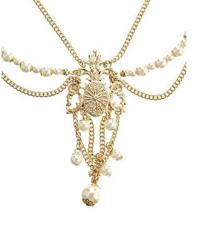 Популярные пляжные многослойные металлические золотистые украшения для волос с