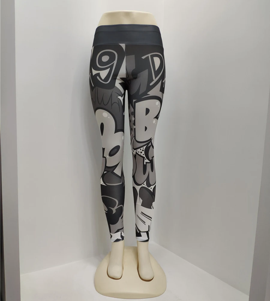 Sport Leggings Women Fitness Yoga Pants Cartoon Print Breathable Gym Jogging Running Tights Wear | Спорт и развлечения