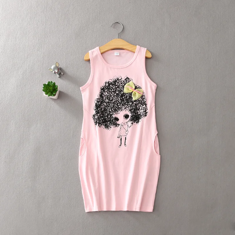 V-TREE Summer Princess Dresses For 4-12 Years Girl Girls Cartoon Sleeveless Dress Costume Kids Bow Clothing Teenagers | Детская одежда