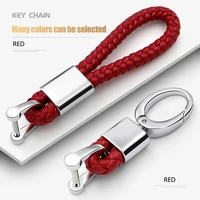 leather hand woven keychain metal key rings chains best gifts car key holder for mercedes benz vw toyota audi bmw auto keyring
