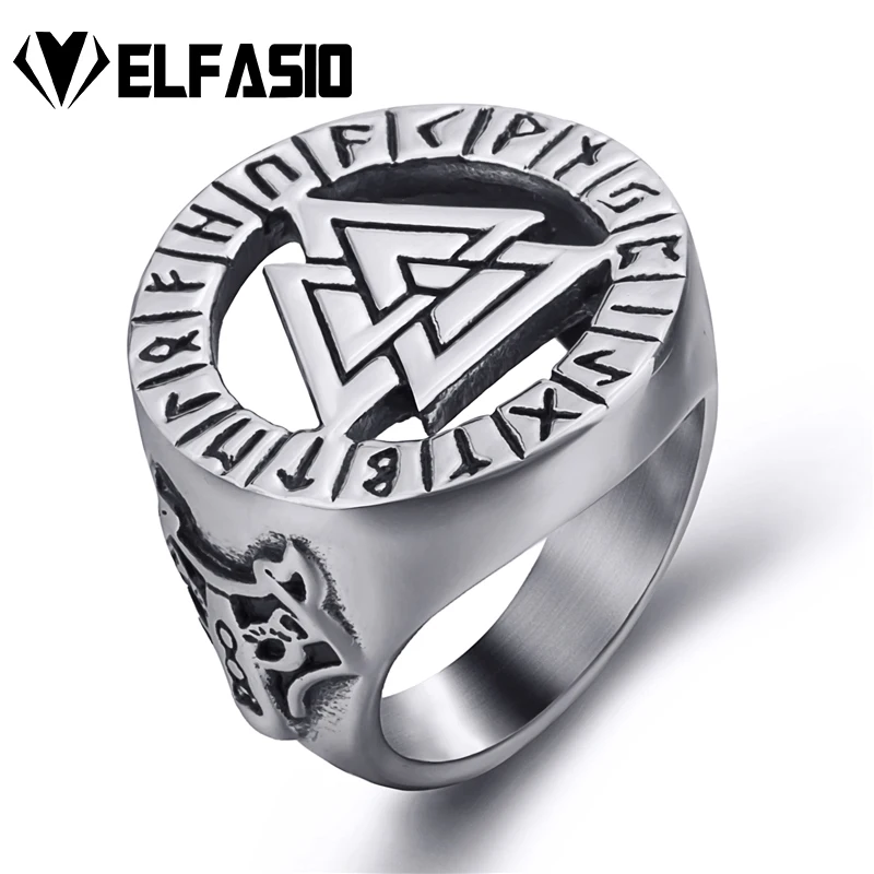 Модное мужское серебряное кольцо Valknut в скандинавском стиле|Кольца| |