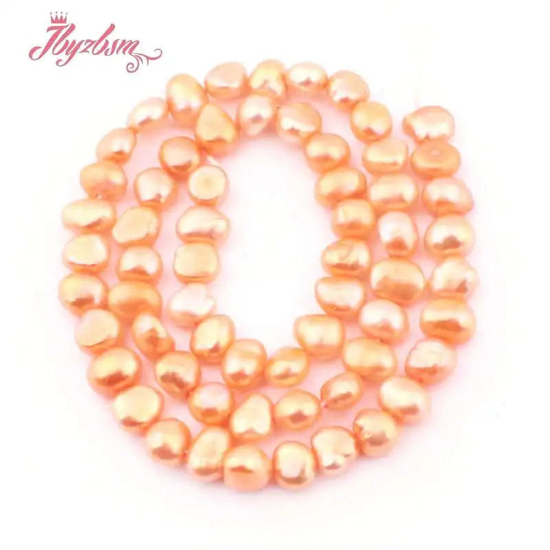 Light Orange 5-7 мм Freeform пресноводный жемчуг Натуральный камень Бусины для DIY Цепочки и ожерелья bracelat ювелирных изделий Свободные Strand 1" - Цвет: Light Orange