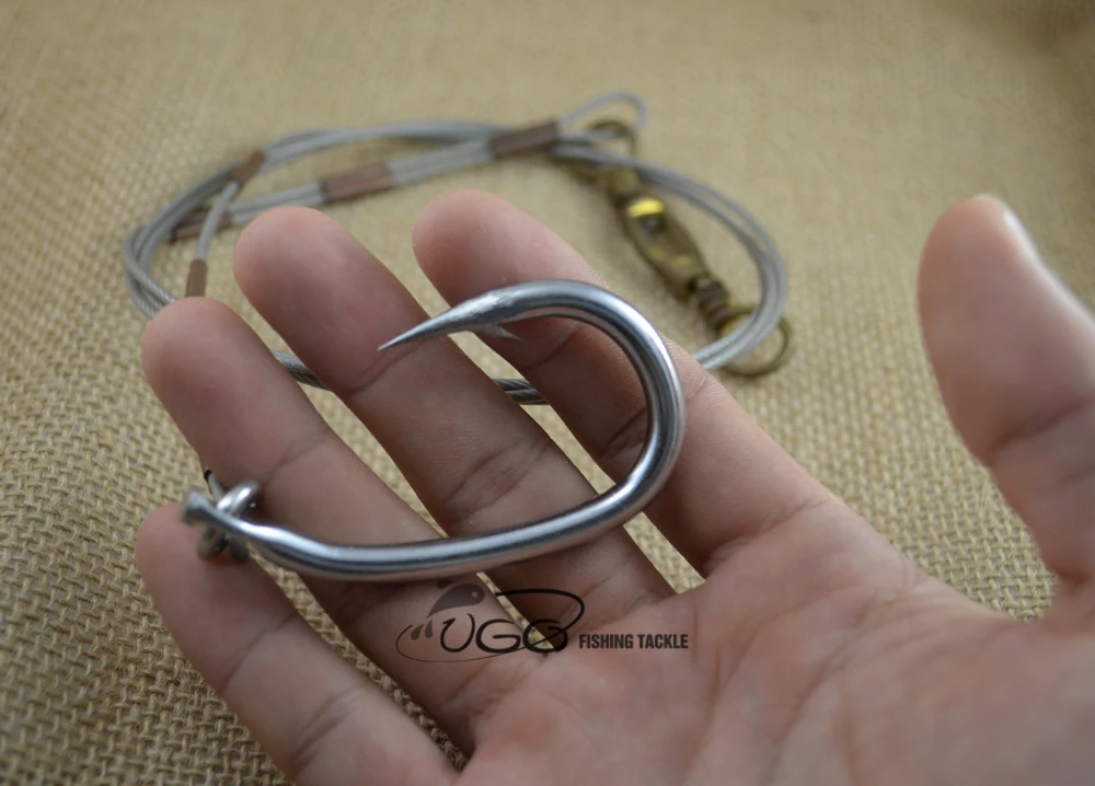 1 сверхмощный ПК морская для троллового лова Rig крюк набор со стальной проволокой