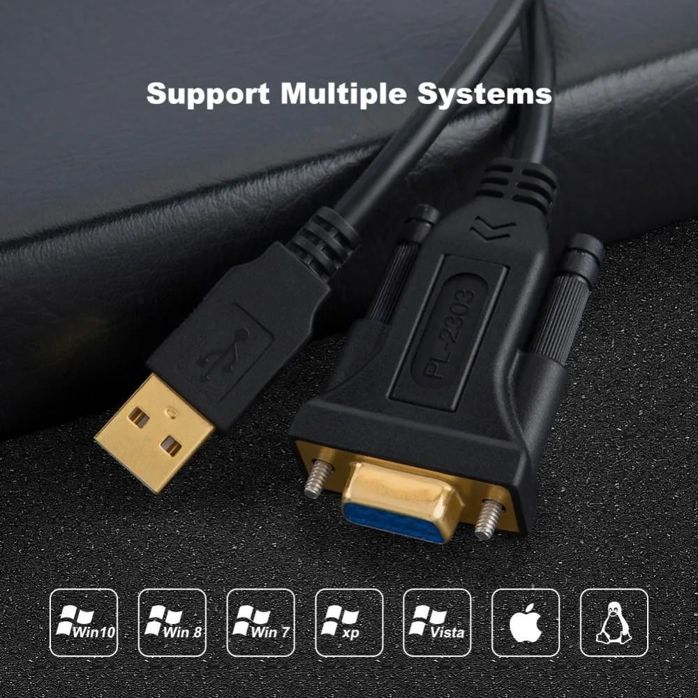 USB к адаптеру с чипсетом 6 фут 2 0 мужчина RS232 женский DB9 последовательный кабель