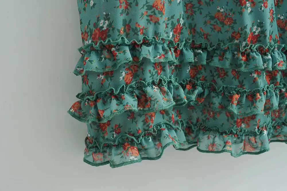 украшение длинное летнее женское платье с вырезом лодочкой цветным принтом