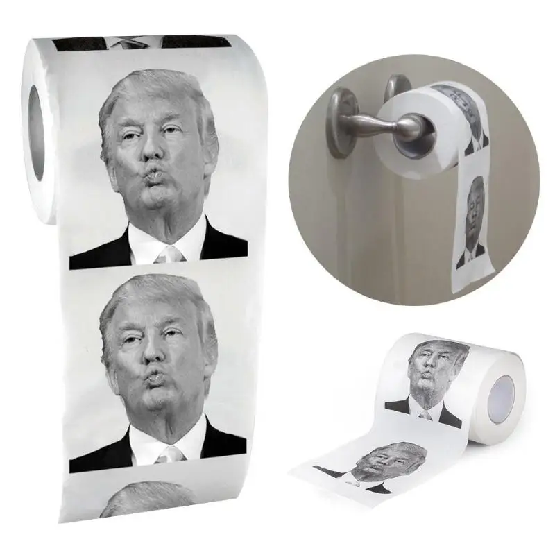 Новинка Дональд Трамп поцелуй Печатный рулон туалетной бумаги шутка салфетка подарок