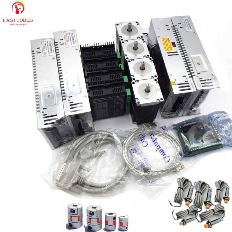 4 осевой шаговый двигатель NEMA34 1230Oz in нм + Драйвер источник питания 5 осевая