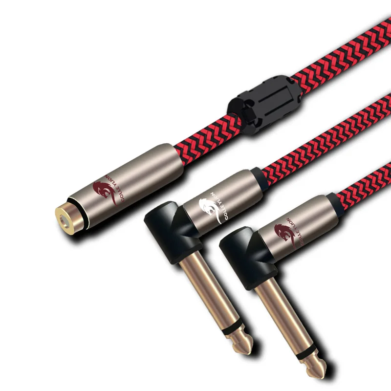 Аудиокабель с разъемом Mini Jack 3 5 мм разъем 1/8 дюйма мама двойной угол 1/4 для ПК