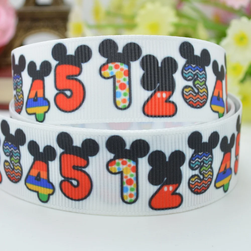 DUWES 7/8 &quot22 мм 2 5 10 20 50 ярдов Микки мультфильм напечатал grosgrain ленты волос лук DIY