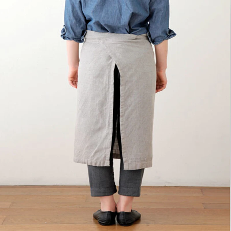 Фартук из натурального чистого промытого льна грубые французские фартуки с