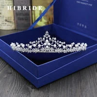 hibride designs gorgeous crystal bridal tiara crown bride headbands women prom hair ornaments wedding hair jewelry c 36