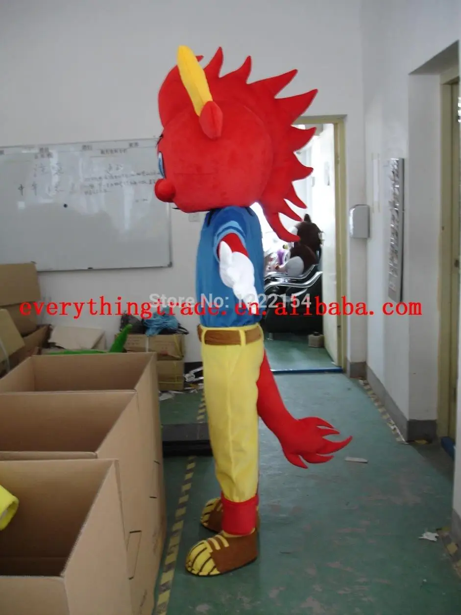 Комикс знаки взрослые милый красный head дракон мальчик ростовая кукла необычные