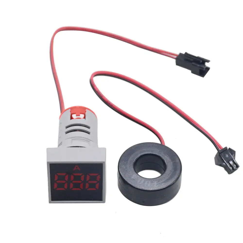 Red Ammeter 22 мм AC20-500V 0-100A цифровой светодиодный вольтметр измеритель напряжения индикатор пилотный светильник Амперметр тестер тока Датчик авто - Цвет: Red Ammeter