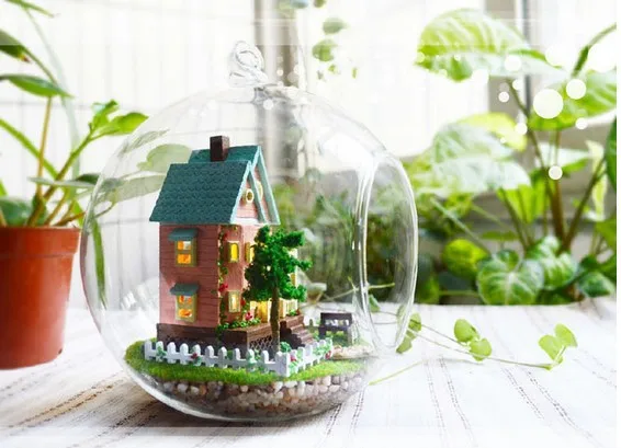Модель деревянного дома Maisonette DIY стеклянный шар деревянный кукольный домик