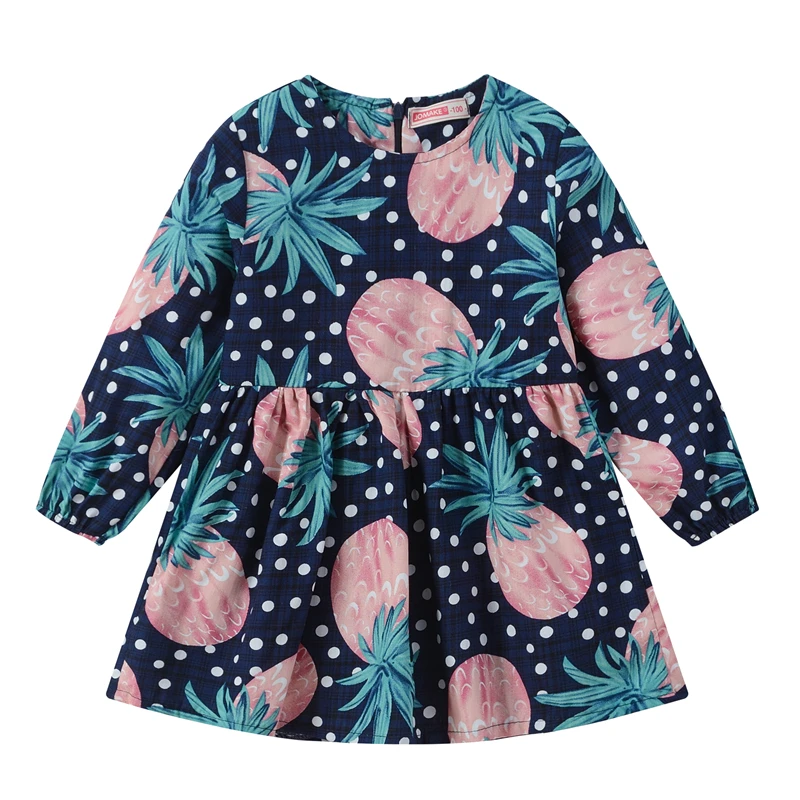 1-7 Years Kids Girl Dresses Summer 2019 Chidlren Clothes Toddler Girls Dress Baby Cotton Long Sleeve Print Flower Princess | Детская