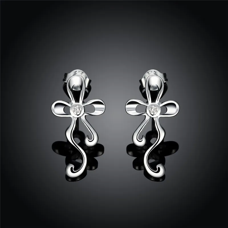 Friendship Classic Top Brand AAA Zircon Stud Earrings Women 925 Silver Fashion Jewelry Accessories Brinco | Украшения и