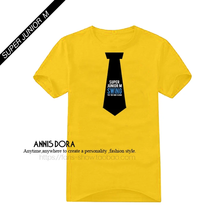 SUPER JUNIOR M The 3RD Mini Album SWING short sleeved T - shirt | Мужская одежда