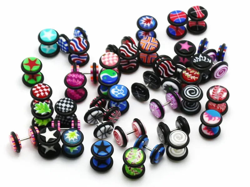 Поддельные ушные пробки 8 мм сережки-обманки измерительные украшения для