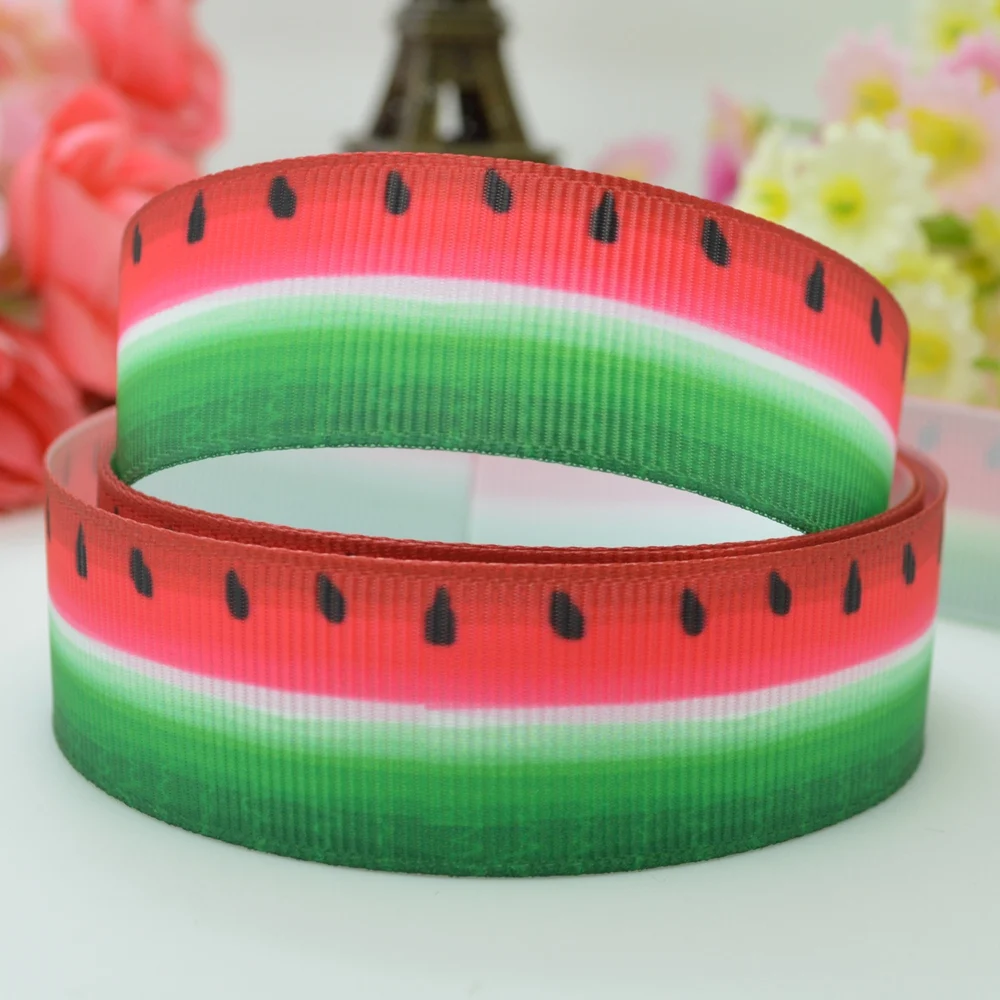 DUWES 7/8 "22 мм 2 5 10 20 50 ярдов Лето арбуз Зебра леопардовая полоса печатная grosgrain