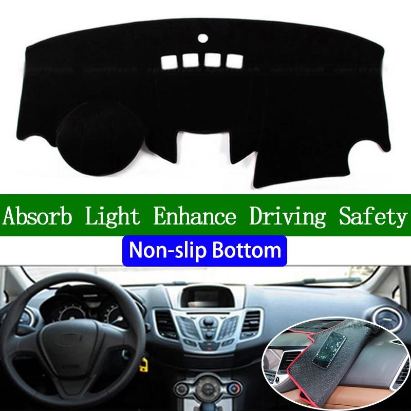 

For Ford fiesta 2004 2005 2006 2007 2008-2014 Non-slip Bottom Dashboard Cover Car Decals Car Stickers Interior Car Accessories