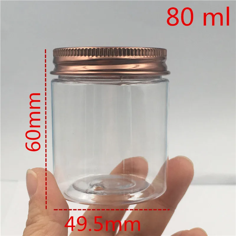 

30 PCS 40 50 80 ML Clear Plastic Empty Bottle Lid Bronze Spice Jar 1 1.7 2.5 OZ Component Container Inner Lid Free Shipping