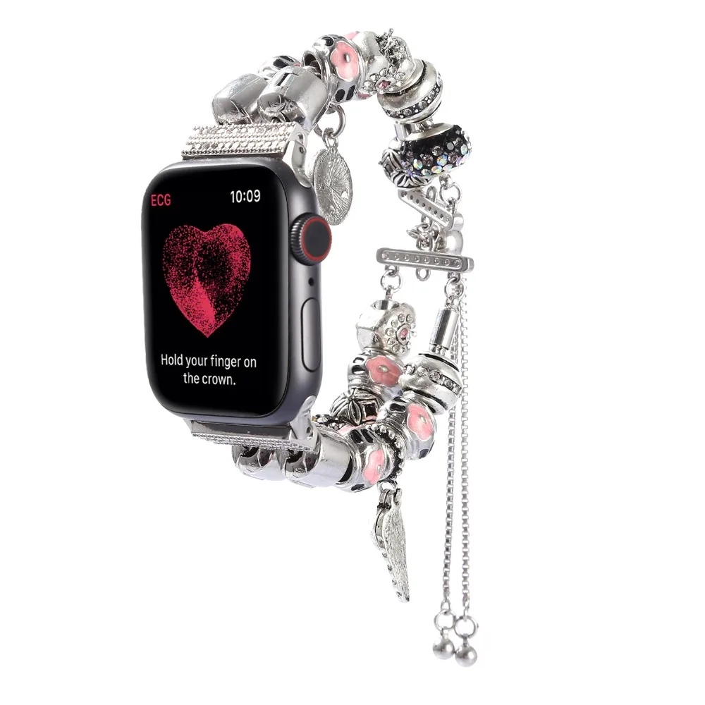 Ручной работы бренд jewery украсить ремешок для apple watch, версия 1, 2 3 4 драгоценный камень агат наручный ремешок для iwatch 38 мм 42 мм 40 мм 44 мм