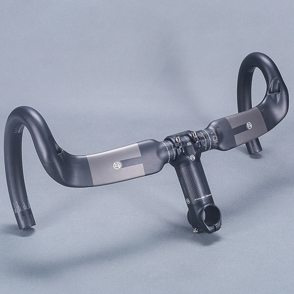 Tomtou сверхлегкий углеродного Волокно Велоспорт дорожный велосипед бар набор Руль