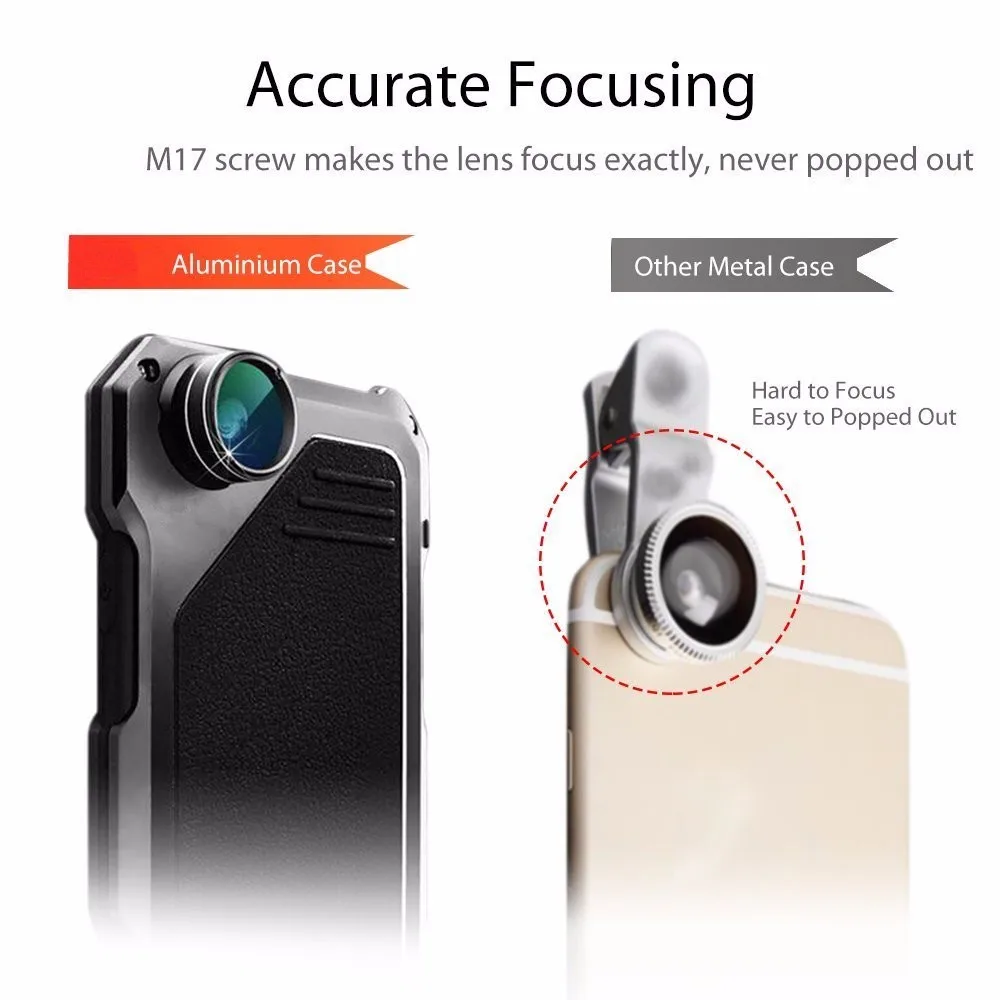 for iphone 6 plus 6splus Extreme Powerful life Waterproof Dropproof Metal Case iphone6plus Fisheye Wide-angle lens cover |