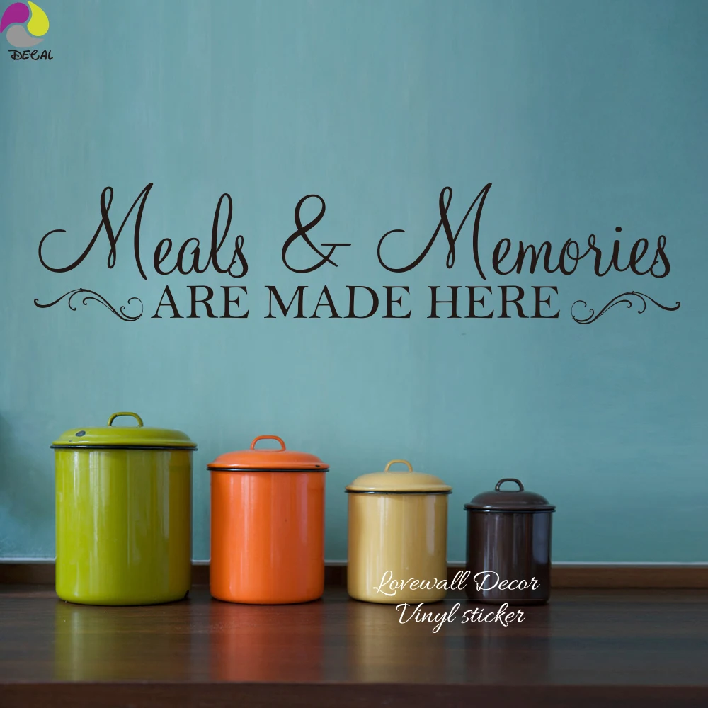 

Meals Memories Are Made Here Quote Wall Sticker Kitchen Family Wall Window Decal Kitchen Love Quote Vinyl Decor Art Mural